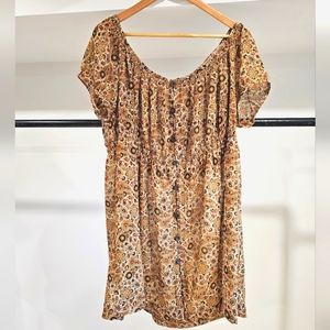 Short Vintage Paisley Oversize Dress